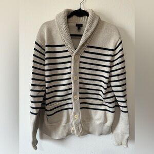 J.Crew Striped Shawl Collar Sweater